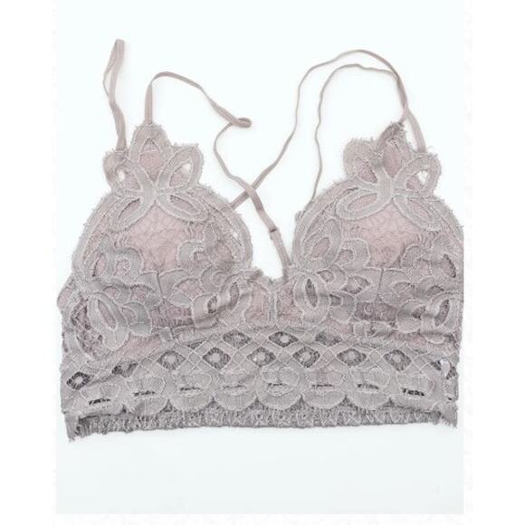 Altar'd State Ice Pink Crochette Bralette Criss Cross Strappy Back S - Picture 6 of 6